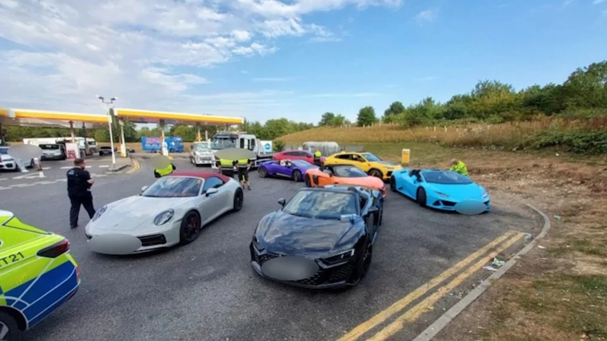 Police seize 13 supercars over ‘anti-social’ driving on motorway