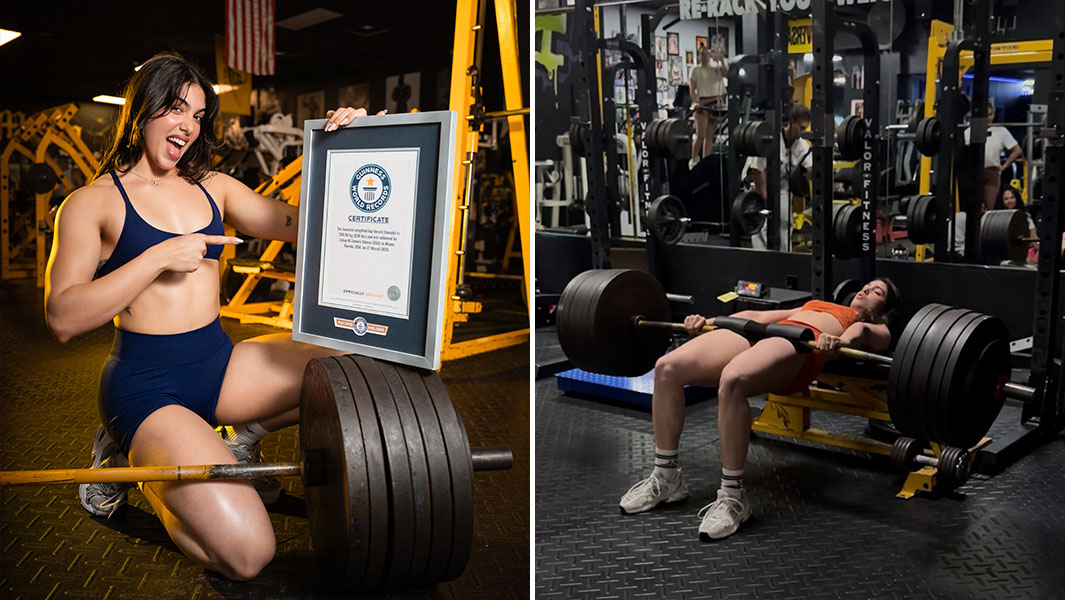 Fitness coach lifts over 630 pounds with her hips to crush female weightlifting record