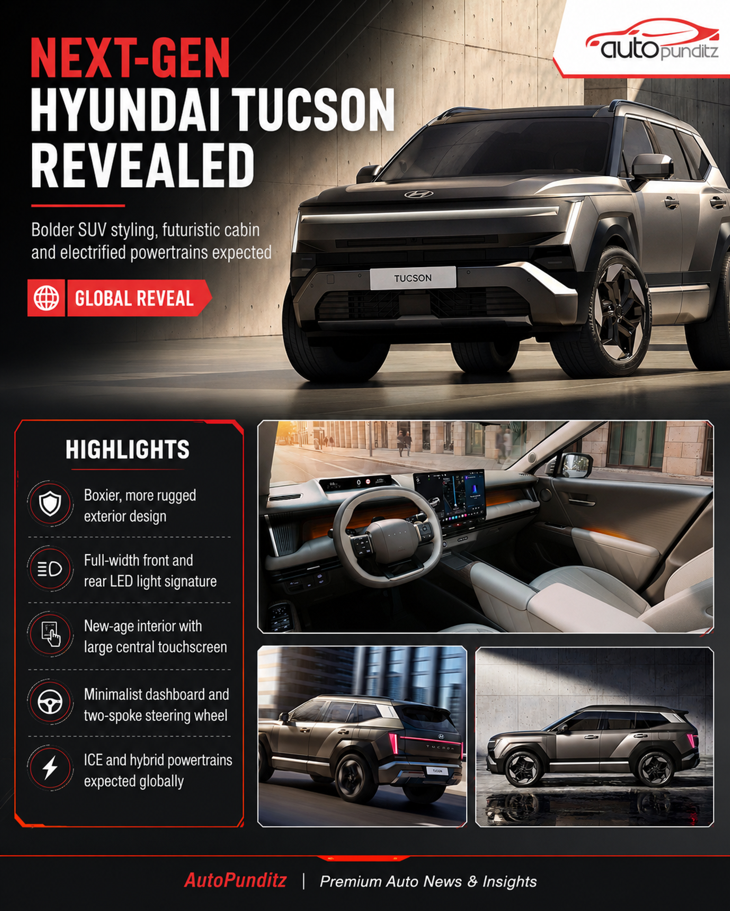 Next-Generation Hyundai Tucson Revealed With Radical New Design, Tech-Heavy Cabin